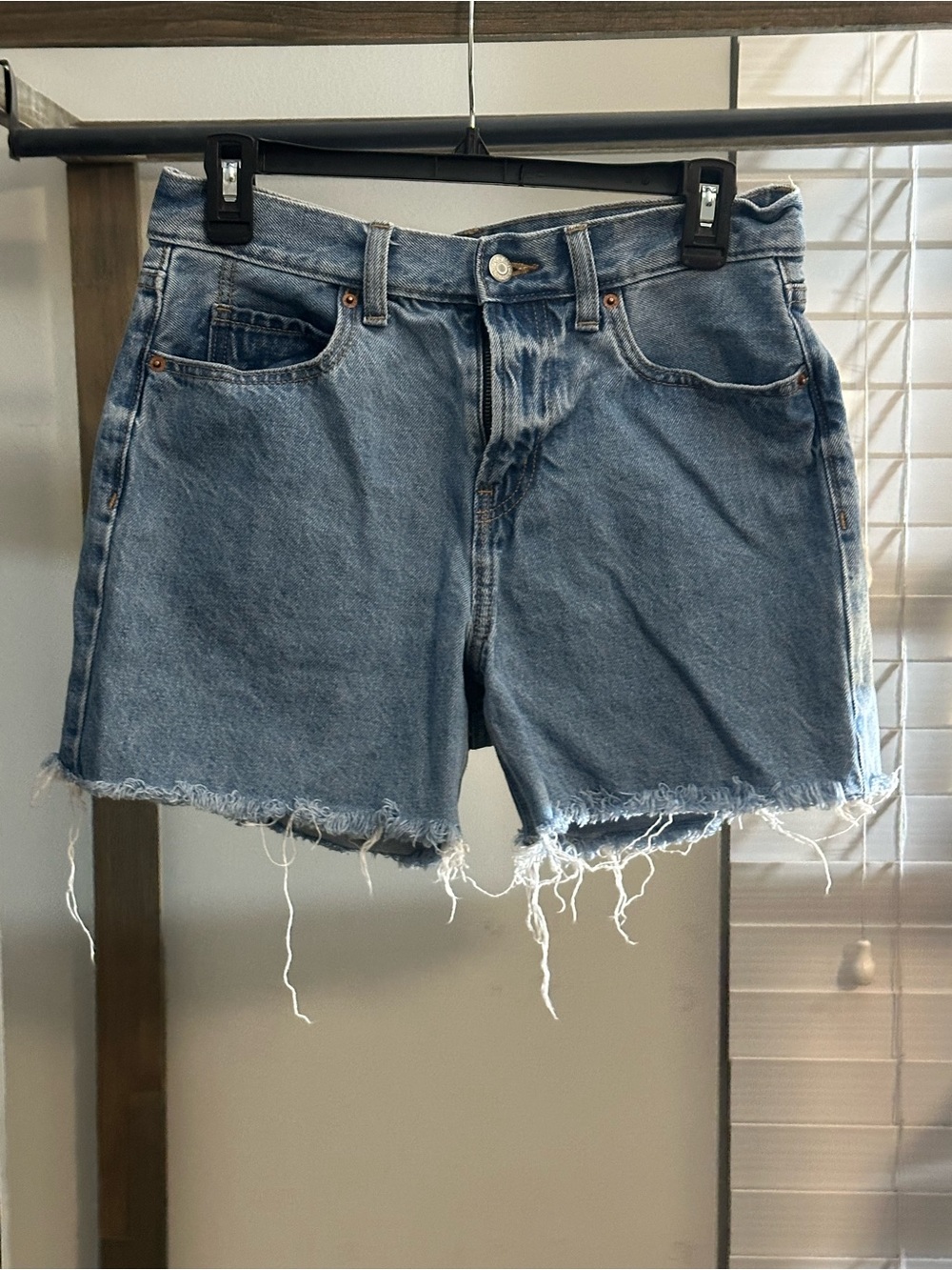 Old Navy Light Blue Frayed Denim Cutoff Shorts
